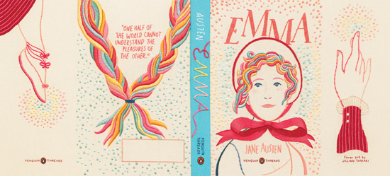 Embroidered Cover of Penguin Classic Emma by Jane Austen