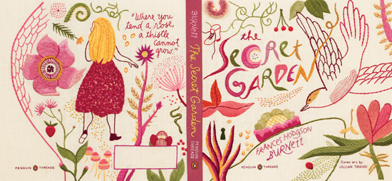 Embroidered Cover of Penguin Classic The Secret Garden